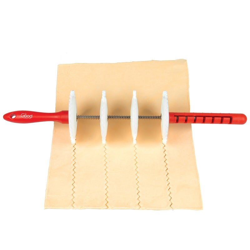 Good Cooking Adjustable Rolling Pastry Wheel Cutter with 4 Interchangeable Fluted, Lattice, and Straight Slicers - 7 Width Adjustments for Accurate Measurements -Dishwasher Safe- Great for Baking Cookies & Dessert - Image 3